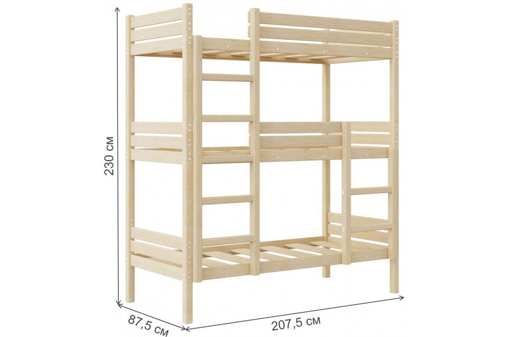 Трехъярусная кровать Офелия 80х200 Трехъярусная кровать Офелия 80х200