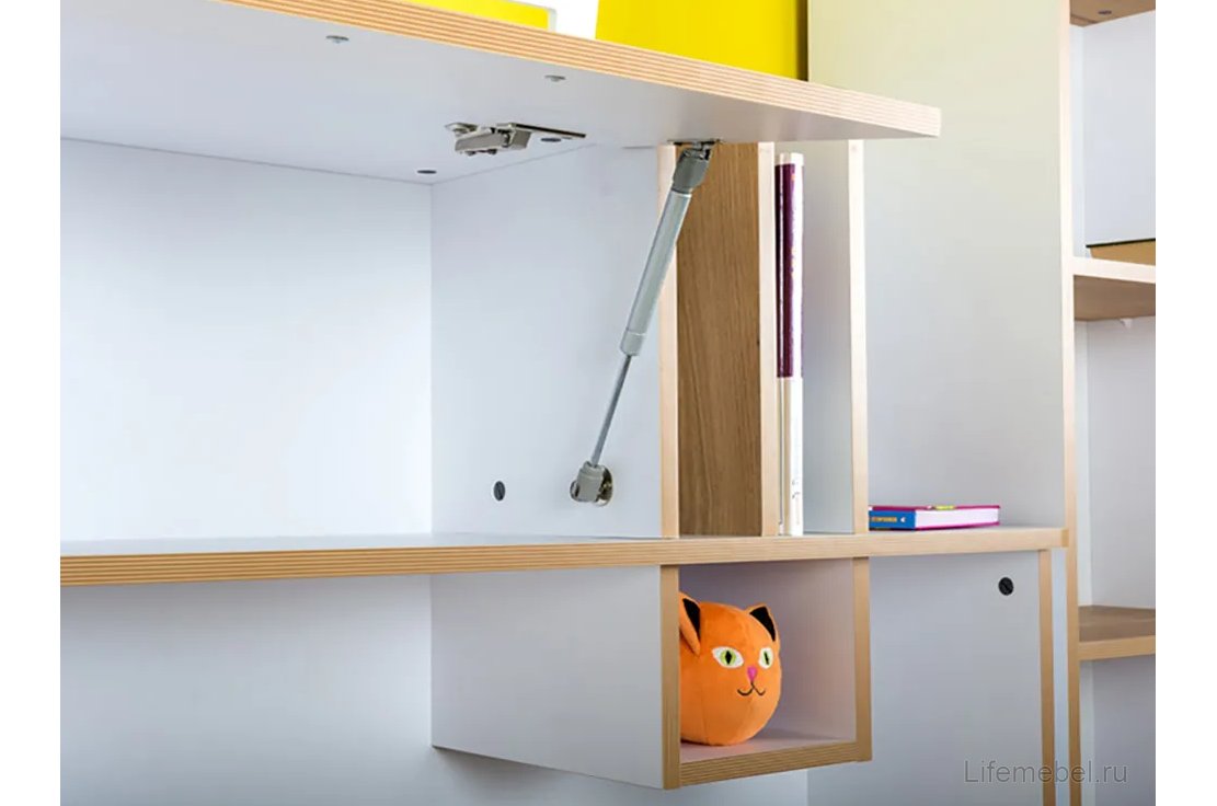 Полка Вуди 10.115 белый премиум / дуб золотой craft