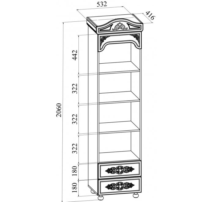 Стеллаж Ассоль АС-43 белое дерево Стеллаж Ассоль АС-43 белое дерево