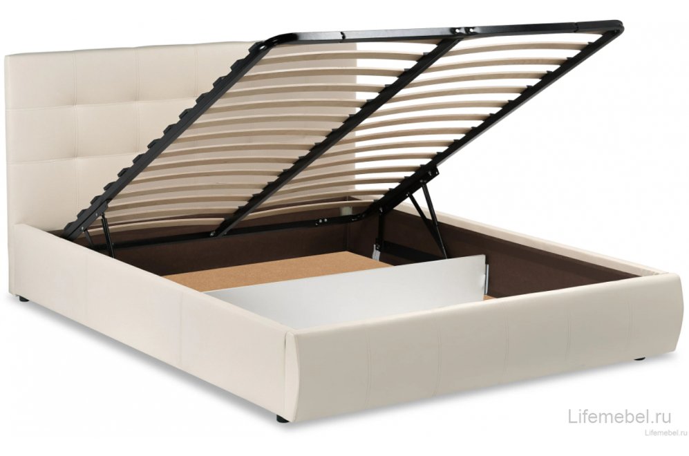 Полутораспальная кровать Афродита-2 140х200 с ПМ светло-серый велюр bingo ash Полутораспальная кровать Афродита-2 140х200 с ПМ светло-серый велюр bingo ash