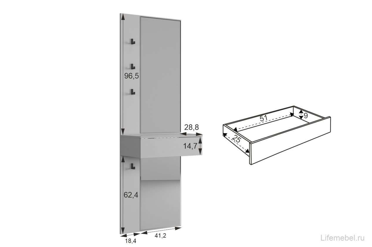 Зеркало Мерси графит