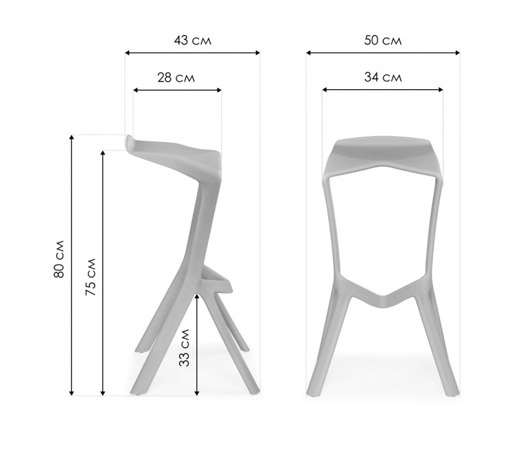 Барный стул Mega grey Барный стул Mega grey