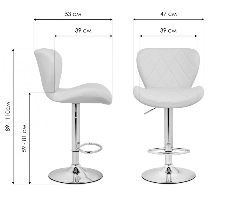 Барный стул Porch black / chrome Барный стул Porch black / chrome