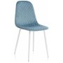 Стул на металлокаркасе Capri blue / white синий велюр / белый