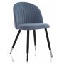 Стул на металлокаркасе Gabi blue / black синий велюр / серебро