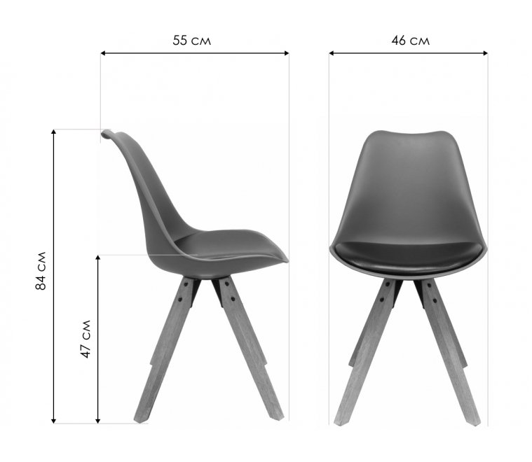 Стул Swan серый / черный Стул Swan серый / черный