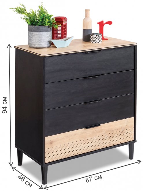 Комод детский Black черный / тис