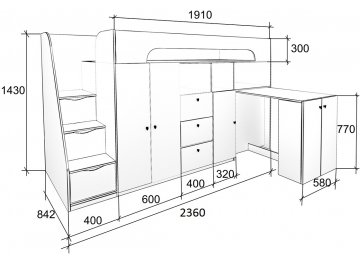 Кровать-чердак Астра 11