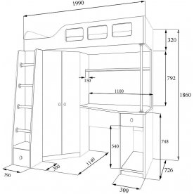 Кровать-чердак Астра 7