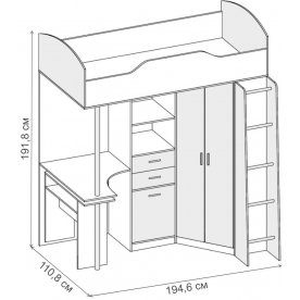Кровать-чердак Бриз 1