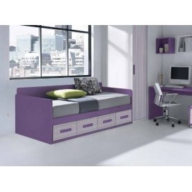 Кровать D90211 герань / зебрано мора