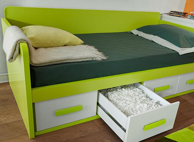 Кровать D90211 салатовый / белый