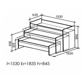Кровать выдвижная с тремя спальными местами