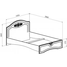 Полутораспальная кровать Ассоль плюс АС-112K