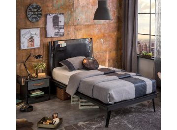 Полутораспальная кровать Line Dark Metal