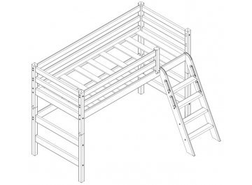 Кровать-чердак Соня с наклонной лестницей вариант 6