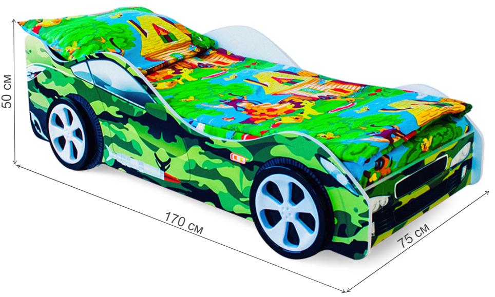 Кровать-машина Хаки 70х160