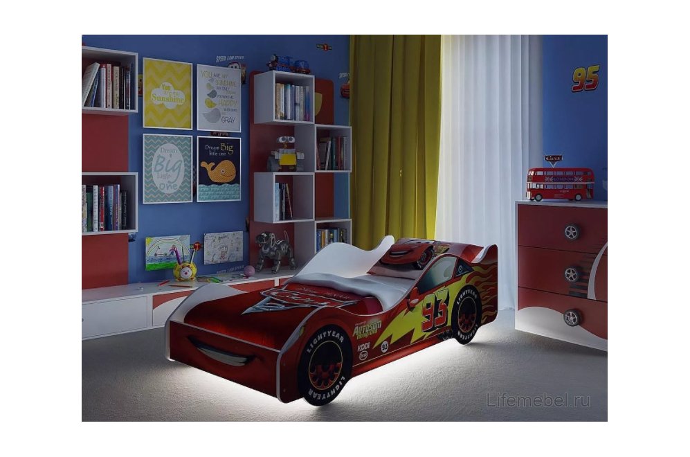 Кровать-машина Старт красный