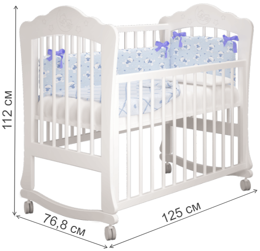 Кроватка Амалия белая