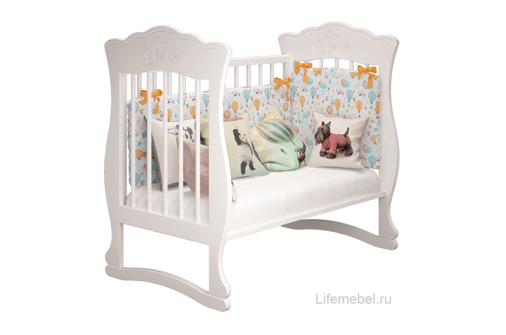 Кроватка Елена белая