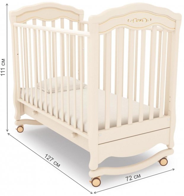 Кроватка Шарлотта К-2003-2 Люкс слоновая кость