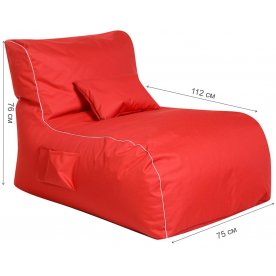 Пуф красный оксфорд