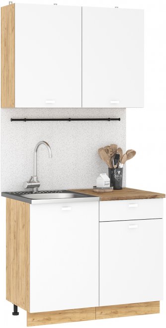 Кухня Занна 1,0 дуб крафт золотой / белый