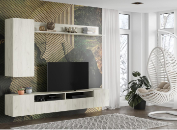 Готовая гостиная Бхих-16 дуб крафт белый / дуб крафт белый