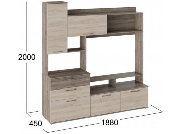 Готовая гостиная / Секция комбинированная Марта дуб сонома трюфель / дуб сонома