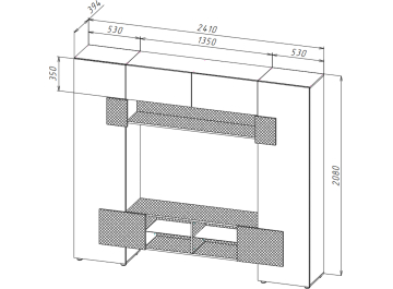 Готовая гостиная Ривьера НМ белая шагрень / дуб крафт золотой / глянцевая белая