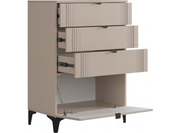 Готовая гостиная Рич К1 1800х420х1800 мм кашемир / фрапучино матовый / черный