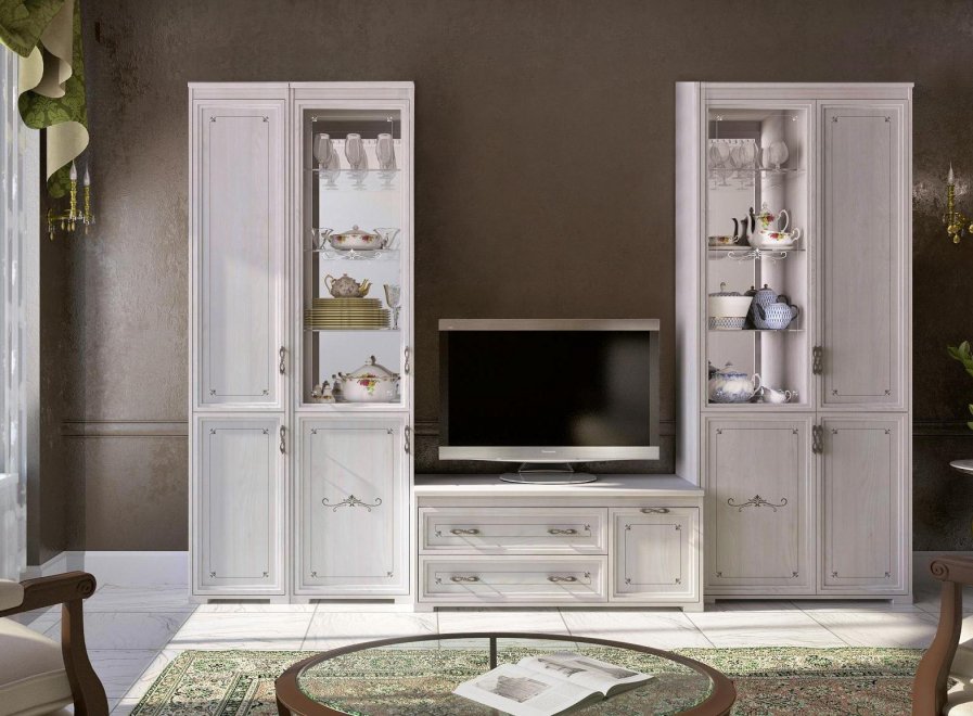 Модульная гостиная Афродита комплектация 4 лиственница сибио