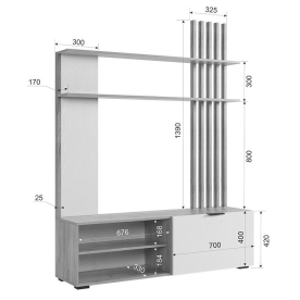 Модульная гостиная Бери К3 комплектация 3