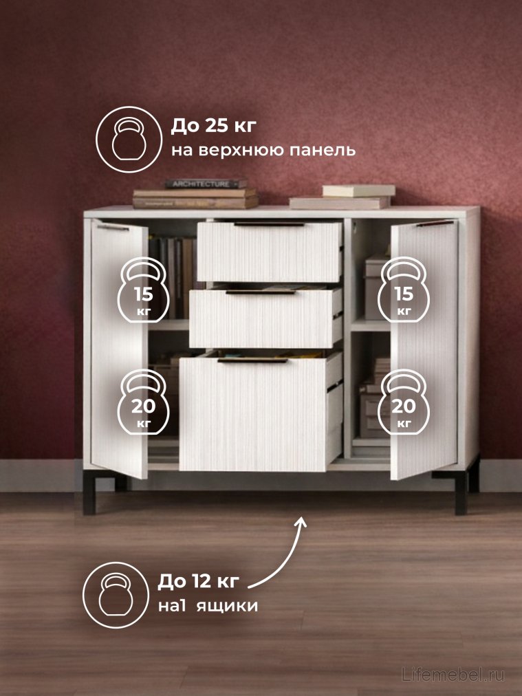 Модульная гостиная Иадама белый / белый глянец комплектация 1