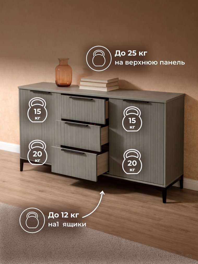 Модульная гостиная Иадама графит / графит софт комплектация 3