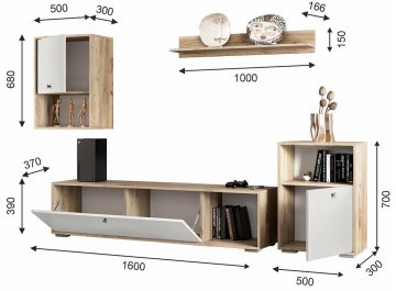 Модульная гостиная Мален комплектация 2