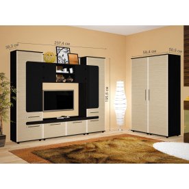 Модульная гостиная Сона (комплектация 2) венге / зебрано сахара 