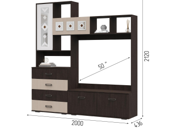Модульная гостиная Янина комплектация 1