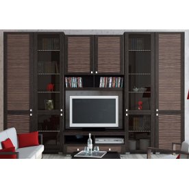 Стенка для гостиной Фиджи (комплектация 1) венге цаво / каналы дуба