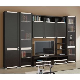 Стенка для гостиной Фиджи (комплектация 3) венге цаво / венге цаво