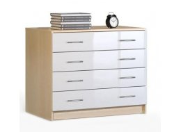 Комод Оделис СВ-552/1 4 ящика дуб кремона / белый глянец