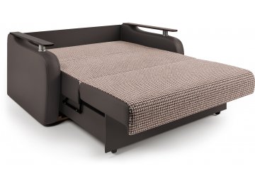 Диван-кровать Гранд Д140 аккордеон Корфу коричневый / экокожа шоколад