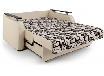 Диван-кровать Гранд Д160 аккордеон экокожа бежевый / ромб