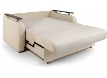 Диван-кровать Гранд Д160 аккордеон экокожа бежевый / шенилл бежевый