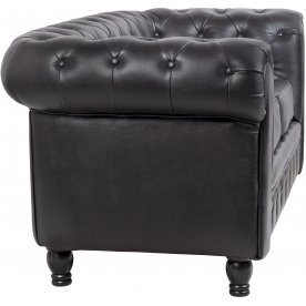 Диван из черной кожи Chesterfield Black Leather 2S