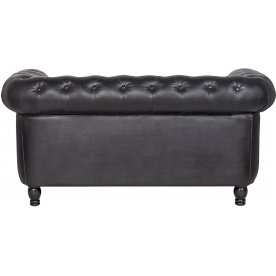 Диван из черной кожи Chesterfield Black Leather 2S