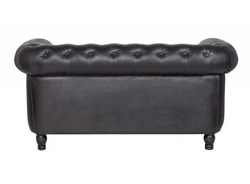 Диван из черной кожи Chesterfield Black Leather 2S