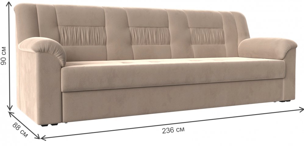 Диван Карелия бежевый велюр