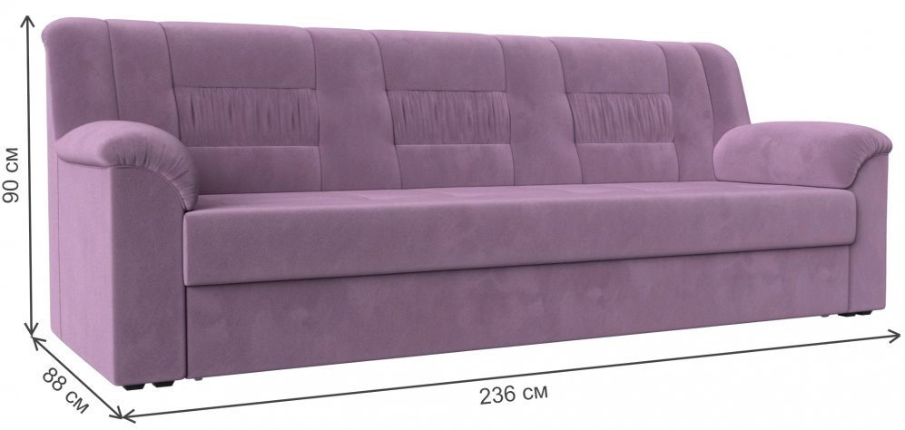Диван Карелия сиреневый микровельвет