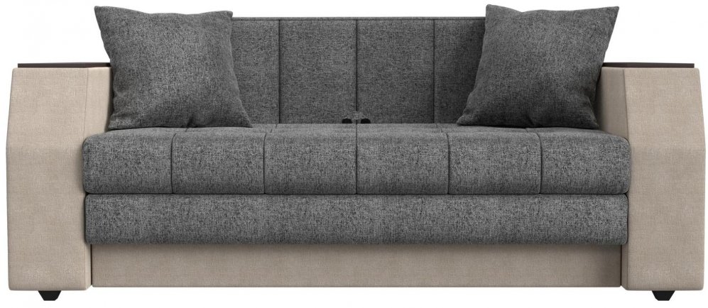 Диван книжка Атлант рогожка серый / бежевый